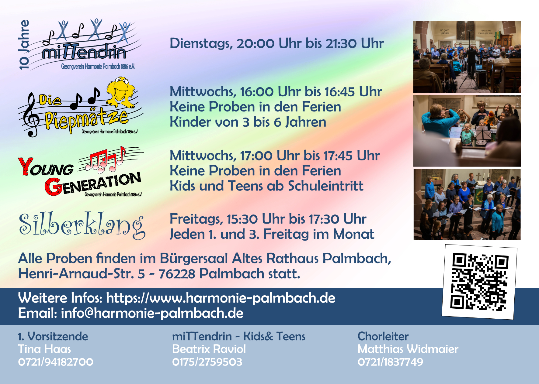 Flyer (Rückseite) für das Projekt Freude schöner Götterfunken / Grafik: B. Raviol - Harmonie Palmbach