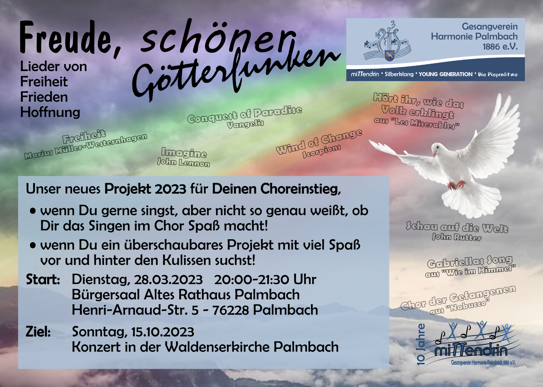 Flyer Goetterfunken Projekt 2023 / Grafik: Beatrix Raviol